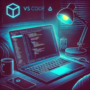 A laptop with opened text editor